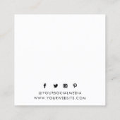 Bekleidungsmarken Schwarz-weiß für kleine Unterneh Telefonnummerkarte (Rückseite)