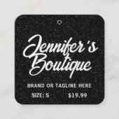 Bekleidungsmarken Schwarz-weißer Glitzer für klein Telefonnummerkarte (Vorderseite)