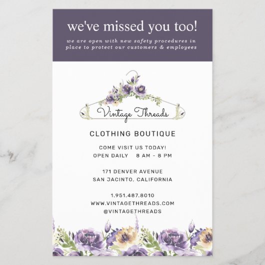 Bekleidungssicherheit Boutique Großer Auftakt Covi Flyer (Vorne)