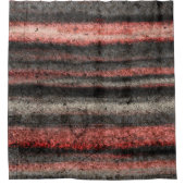 Beklemmende Streifen Korallenrosa Schwarz Abstrakt Duschvorhang (Vorderseite)