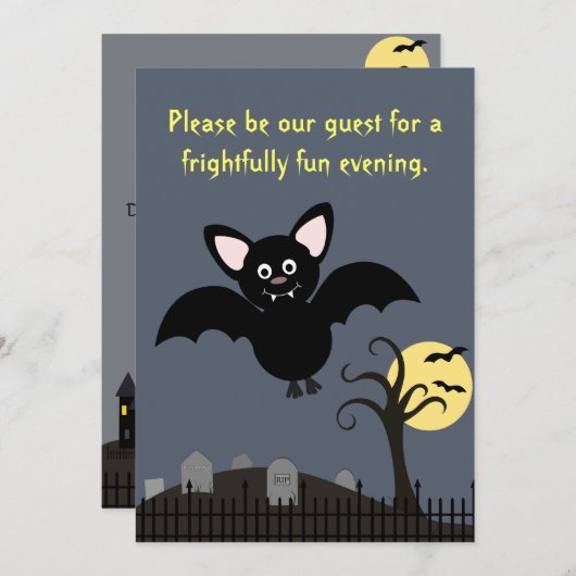 Bekloppte Halloween-Einladung Einladung (Vorne/Hinten)