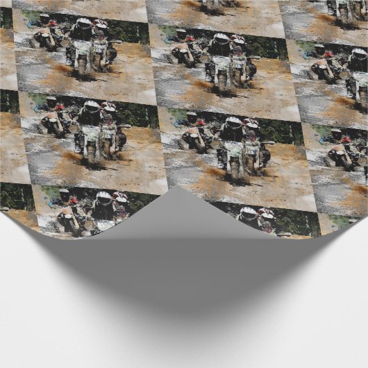 Bekomme schon! - Motocross Racer Geschenkpapier (Ecke)