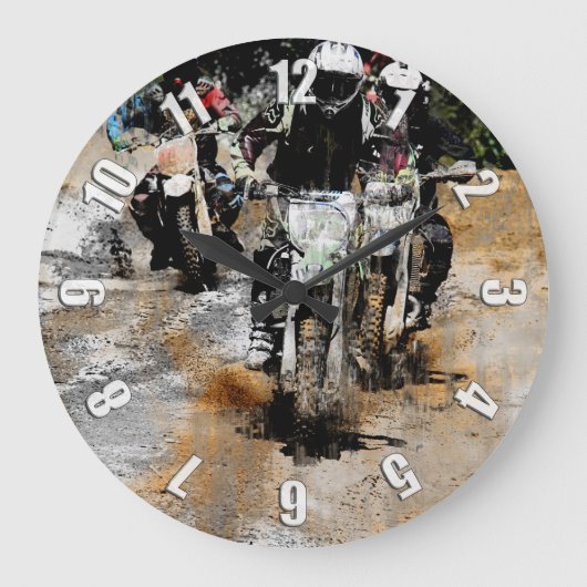 Bekomme schon! - Motocross Racer Große Wanduhr (Vorderseite)