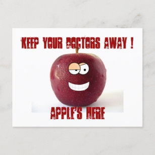 Bekommen Sie bald wieder eine lustige Apfelarztkar Postkarte