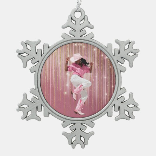 BEKOMMEN SIE IT GIRL #1 SCHNEEFLOCKEN Zinn-Ornament (Vorderseite)