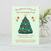 Bekommen von lit Tree Dekorieren Weihnachtsgebäck  Einladung (Stehend Vorderseite)