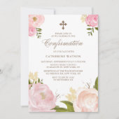 Bekräftigung der Aquarellpink-Peonies-Bestätigung Einladung (Vorderseite)