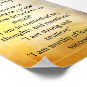 Bekräftigung des Selbstvertrauens und der Inspirat Poster (Ecke)