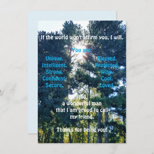 Bekräftigung und Ermutigung der Grußkarte für den  (Vorne/Hinten)