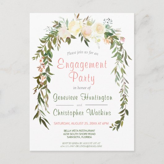 Bekundungspartei für das Blumenmuster Postkarte (Vorderseite)