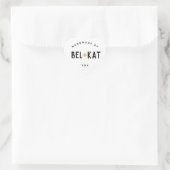 BEL + KAT HEART modernes Logo schwarzer Senf Herz-Aufkleber (Tasche)