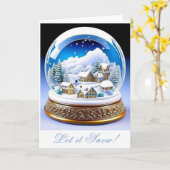 Bela Brown Christmas Snow Globe Karte (Gelbe Blume)