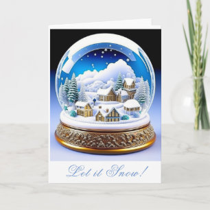 Bela Brown Christmas Snow Globe Karte