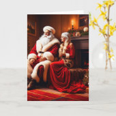 Bela Brown Santa und Mrs. Clause Karte (Gelbe Blume)