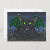 Bela Vampire Cat Gotische Fantasie Kunst, Dichtung Postkarte (Vorne/Hinten)