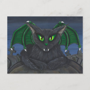 Bela Vampire Cat Gotische Fantasie Kunst, Dichtung Postkarte