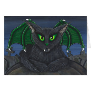 Bela-Vampirs-Katzen-gotische Fantasie-Kunst-Karte