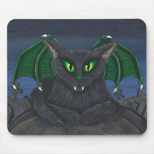 Bela-Vampirs-Katzen-gotische Fantasie-Kunst Mousepad (Vorne)