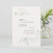 Beladung von Foliage Cream Bridal Dusche Einladung (Stehend Vorderseite)