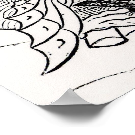 Belagerter Motor in Form eines Drachen Poster (Ecke)