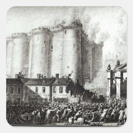 Belagerung der Bastille, 14. Juli 1789 Quadratischer Aufkleber (Vorderseite)