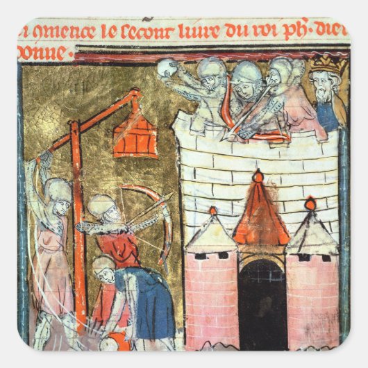 Belagerung des Chateau de Chinon Quadratischer Aufkleber (Vorderseite)