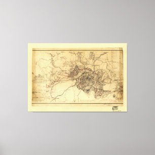 Belagerung von Atlanta-Karte, am 19. Juli - 26. Leinwanddruck