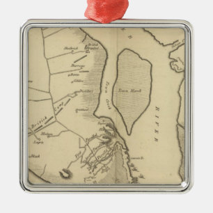Belagerung von Charleston in S Carolina Silbernes Ornament