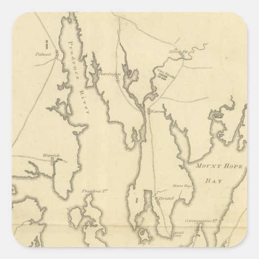 Belagerung von Newport, Rhode Island Quadratischer Aufkleber (Vorderseite)