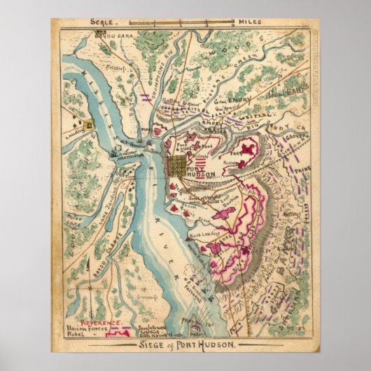 Belagerung von Port Hudson durch zivilen Krieg Poster (Vorne)