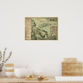 Belagerung von Quebec Map Poster (Küche)