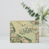 Belagerung von Quebec Map Postkarte (Stehend Vorderseite)