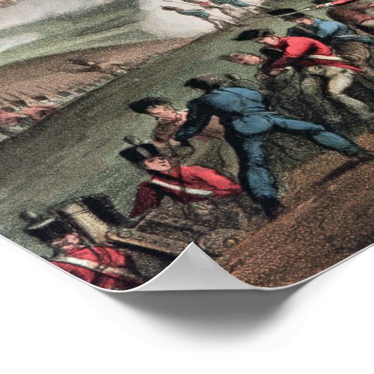 Belagerung von San Sebastian, eingraviert von Thom Poster (Ecke)