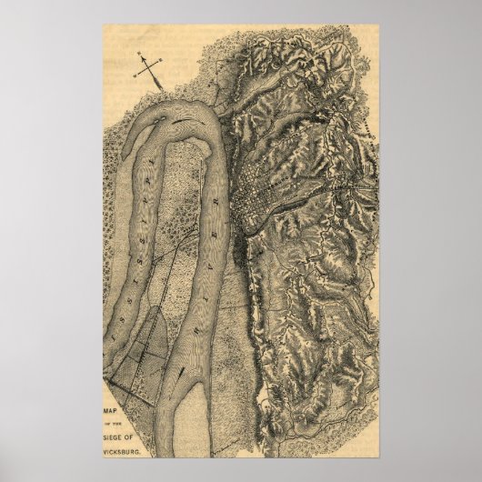 Belagerung von Vicksburg - Panorama-Karte aus dem  Poster (Vorne)