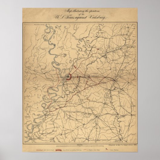 Belagerung von Vicksburg - Panorama-Karte aus dem  Poster (Vorne)