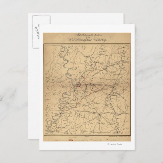 Belagerung von Vicksburg - Panoramabalkarte aus de Postkarte (Vorne/Hinten)