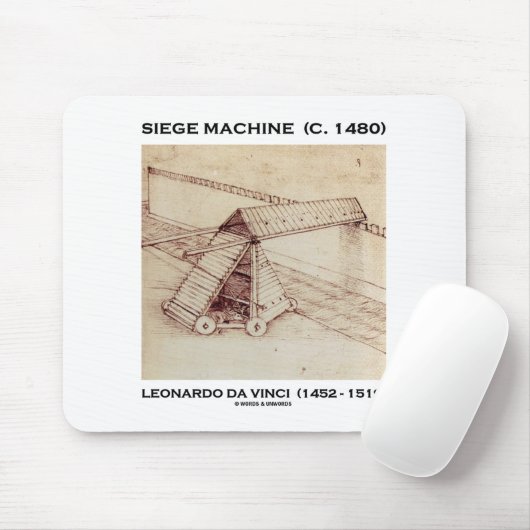 Belagerungs-Maschine (C. 1480) Leonardo da Vinci Mousepad (Mit Mouse)