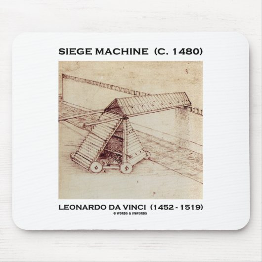 Belagerungs-Maschine (C. 1480) Leonardo da Vinci Mousepad (Vorne)