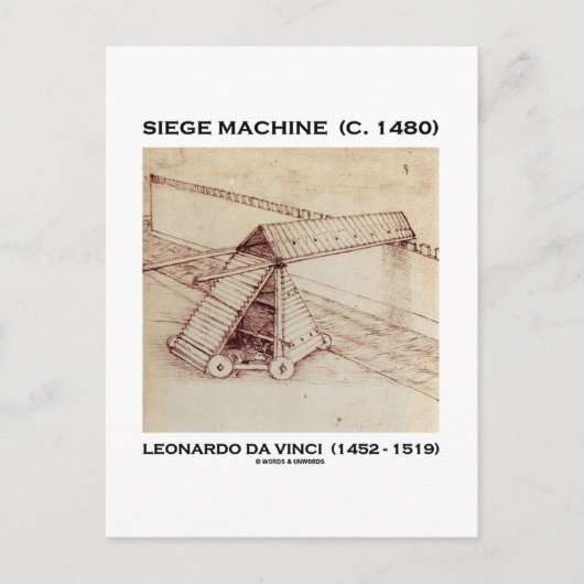 Belagerungsmaschine (C. 1480) Leonardo da Vinci Postkarte (Vorderseite)