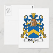 Belanger Familienwappen Postkarte (Vorne/Hinten)