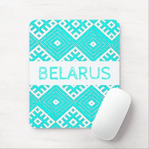 Belarus Б е л а р с у Folk Muster Türkis Mouse Pad Mousepad