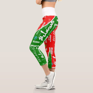 Belarus Б е л а р с nationalen Blume von Getreide Capri Leggings