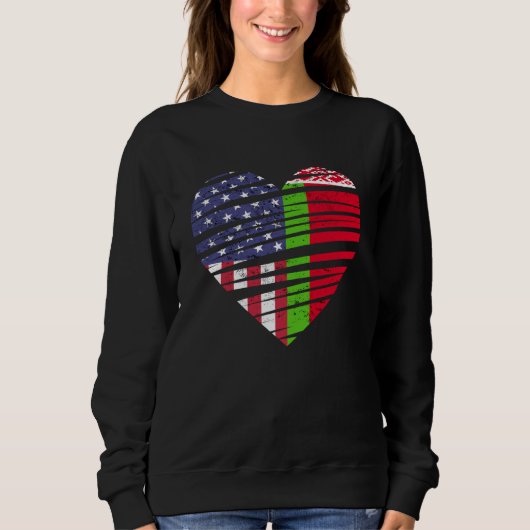 Belarus American Grown Heart USA Patriot Heritage  Sweatshirt (Vorderseite)