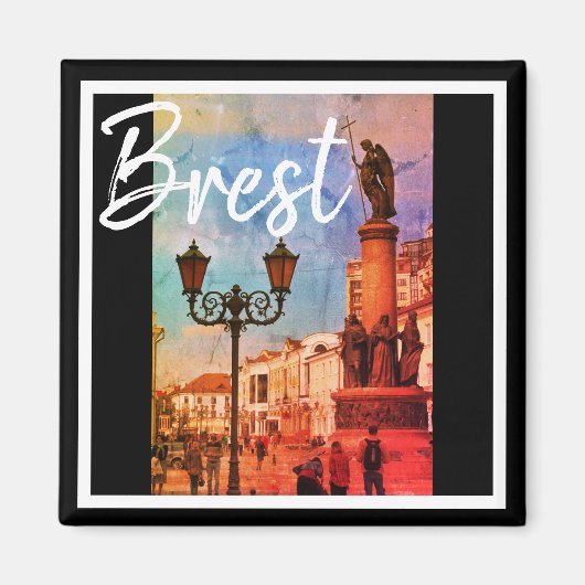 Belarus Architektur Brest Street View Magnet (Vorne)