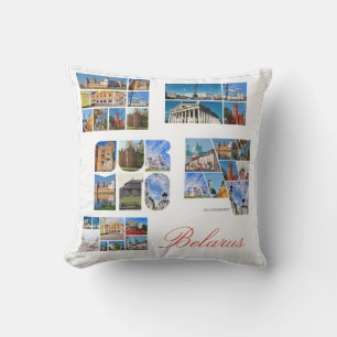 Belarus Architektur Landschaft Collage Throw Kisse Kissen