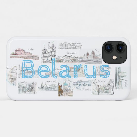 Belarus Architektur Städte Collage iPhone 11 Fall Case-Mate iPhone Hülle (Rückseite (Horizontal))