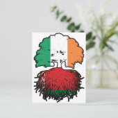 Belarus Belarusian Irish Ireland Tree Roots Flag Postkarte (Stehend Vorderseite)