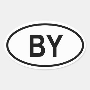 Belarus "BY" Ovaler Aufkleber