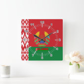 Belarus flag-emblem quadratische wanduhr (Zuhause)