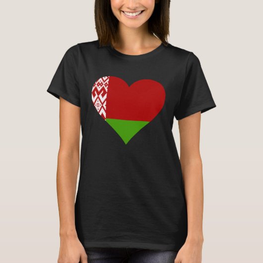 Belarus Flag Heart Belarus Gifts Love Belarus T-Shirt (Vorderseite)